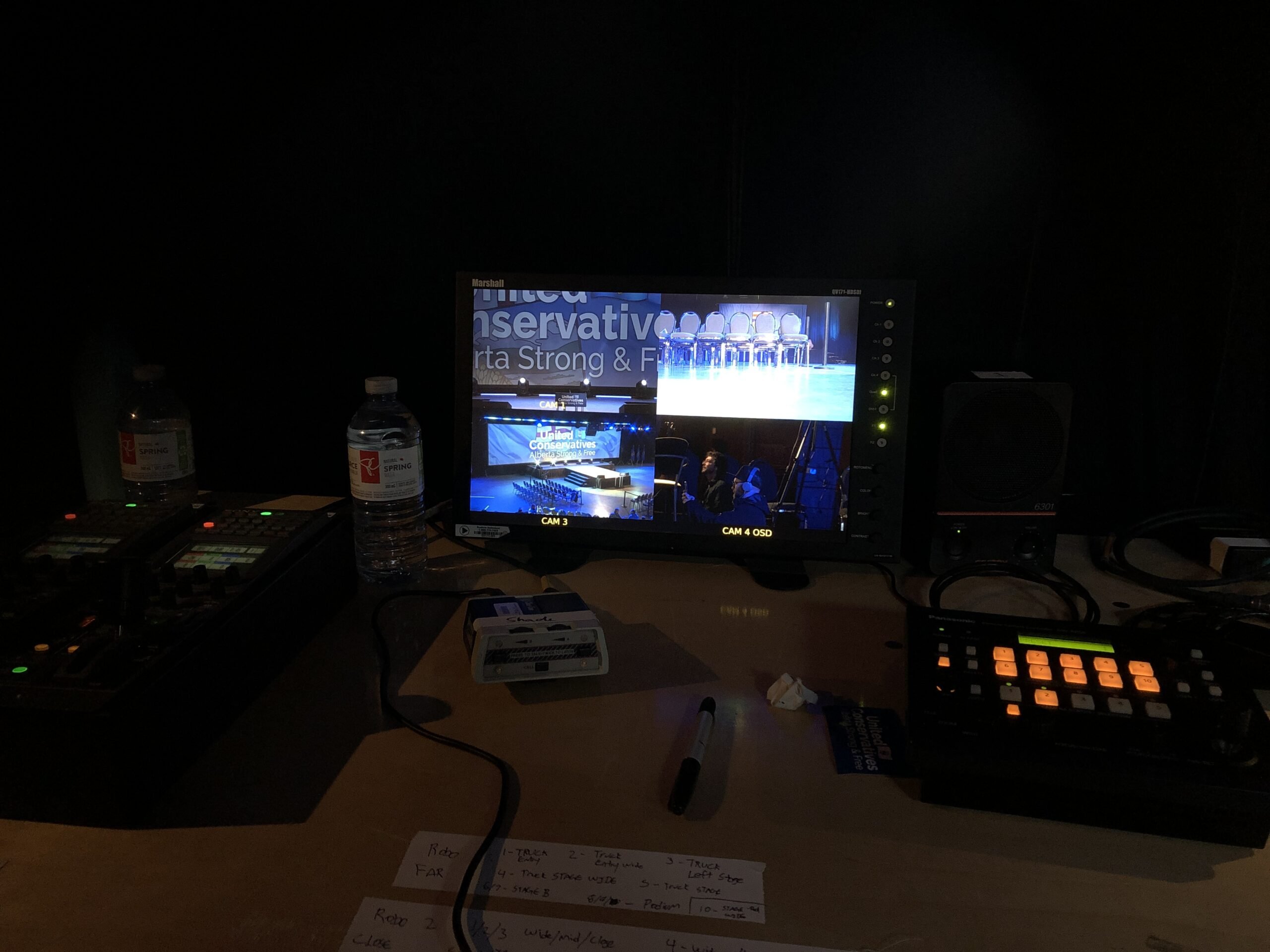 Professional audio video mixing console at Calgary event
